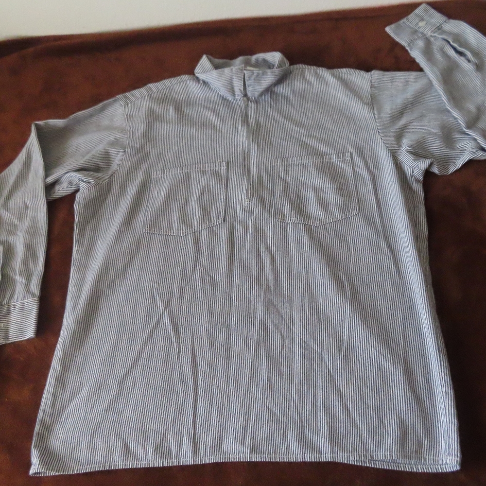 Vintage Ben Davis Hickory Stripe 1/2 Zip talon Work Long sleeve Shirt  no size